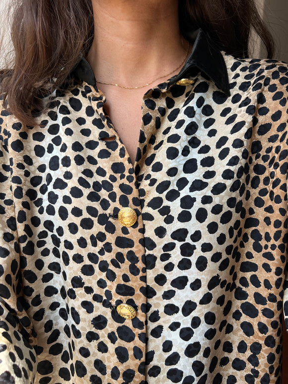 Camicia di seta leopard