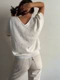 Maglia bianca scollo V
