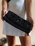 Pochette nera perline