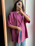 Camicia di seta malva