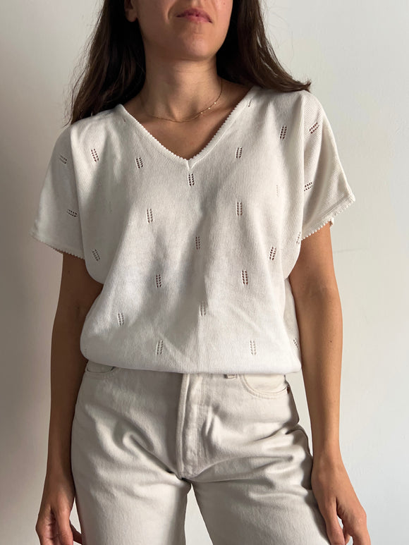 Maglia bianca scollo V