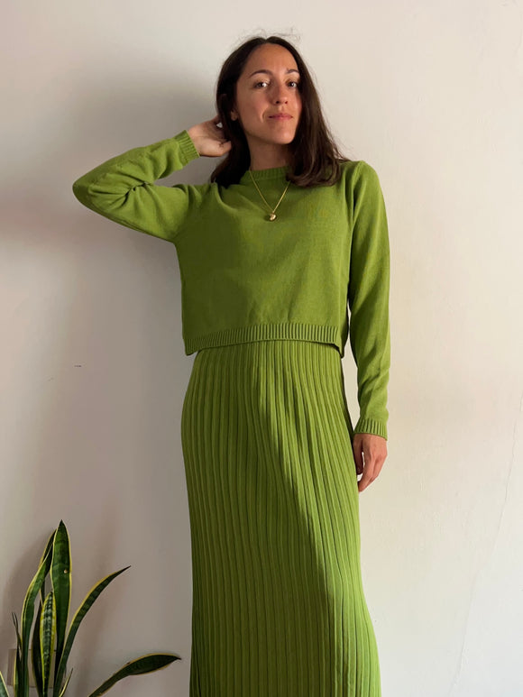 Maglione corto pistacchio