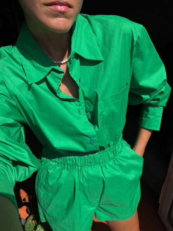 Camicia ampia verde