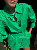Camicia ampia verde