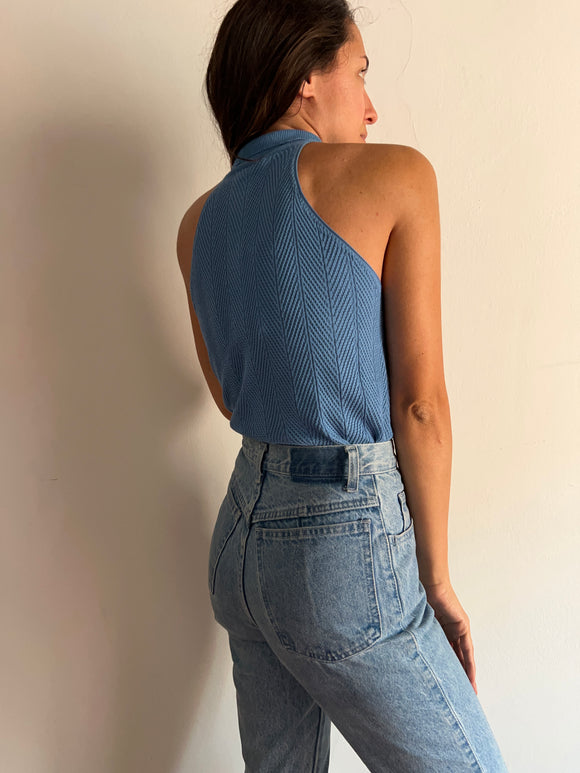 Top in maglia scollo americano carta da zucchero