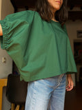 PRE ORDINE • Blusa oversize verde bottiglia