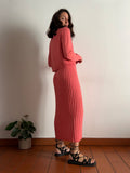 Maglione corto corallo