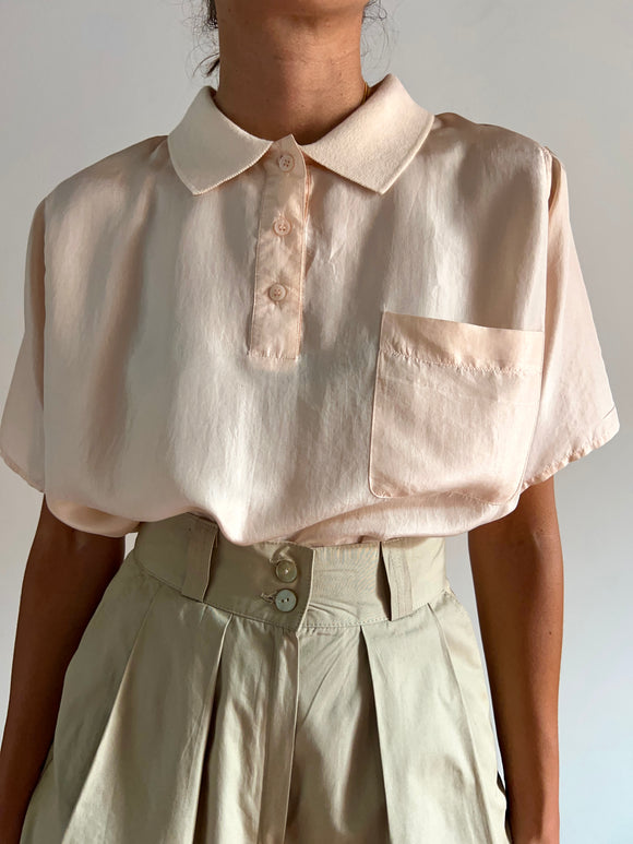 Polo di seta rosa