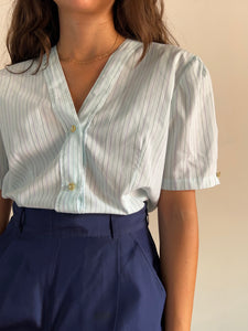 Camicia azzurrina a righe