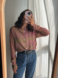 Camicia indiana modello maschile lilla e verde