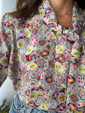 Camicia di seta multicolore