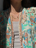 Kimono indiano beige e azzurro