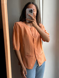 Camicia salmone con ricamo