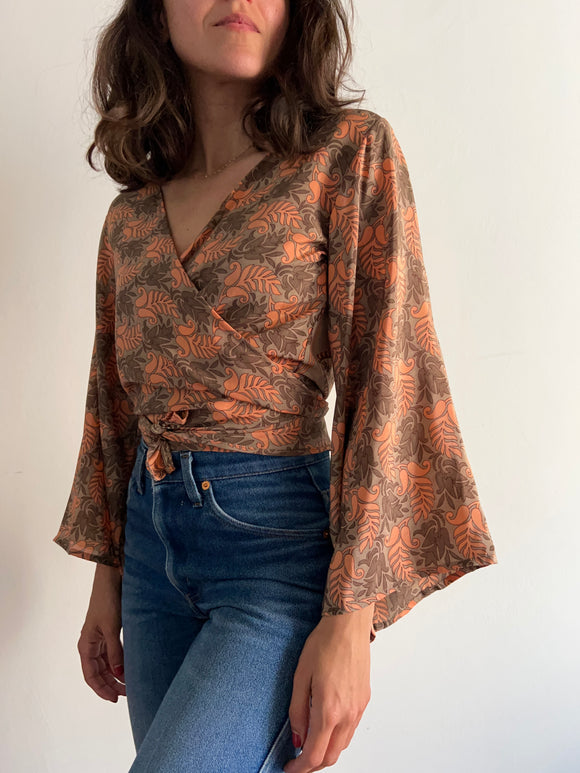 Camicia indiana incrociata salmone