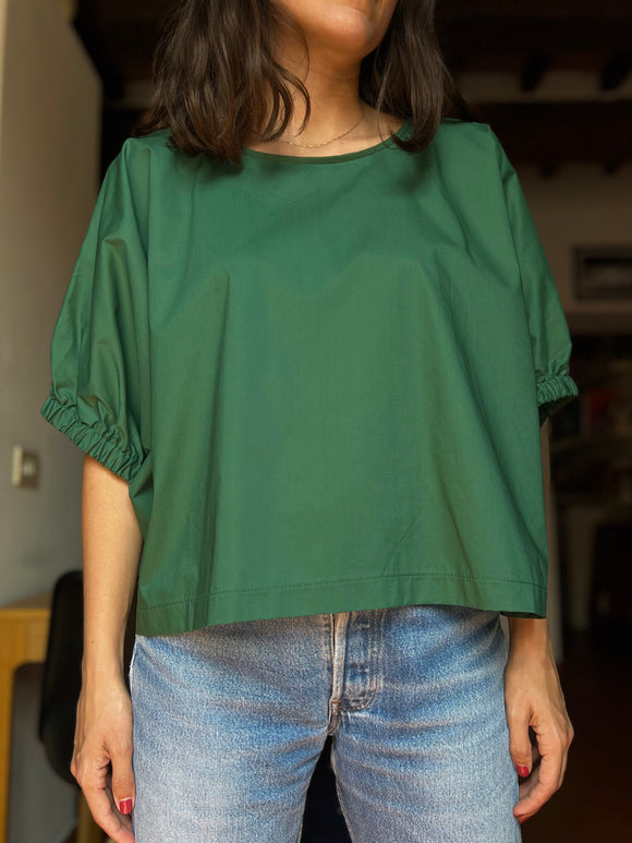 PRE ORDINE • Blusa oversize verde bottiglia