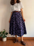 Gonna lunga fiori viola