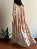 Maxi abito crêpe beige