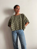 PRE ORDINE • Blusa oversize verde ricamata