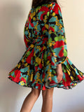 PRE ORDINE • Abito con cintura fiori accesi
