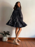 Abito con cintura tiedye nero