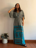 Kimono dress verde acqua