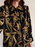 Camicia di seta nera e oro