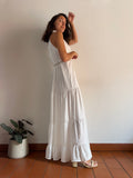PRE ORDINE • Abito con scollo americano lucido bianco