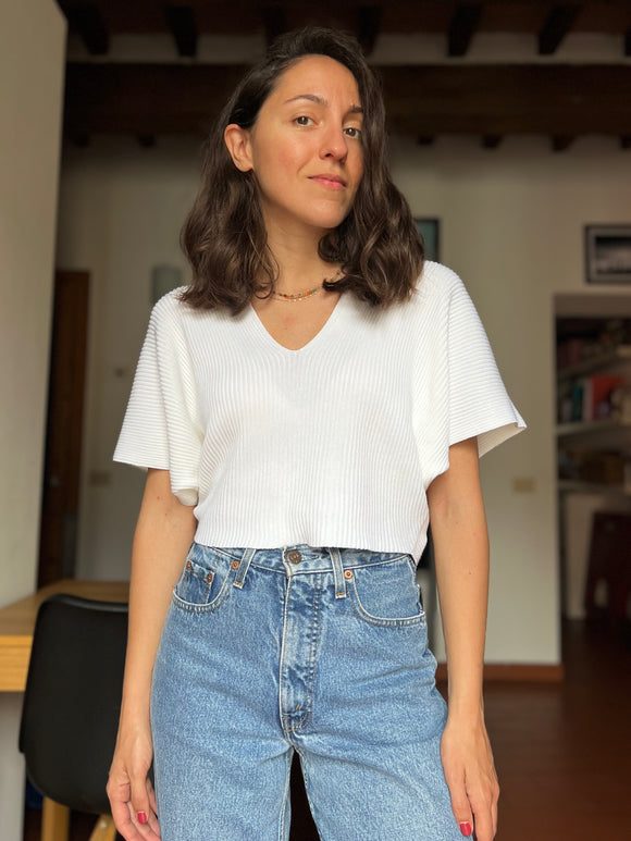 Maglia crop bianca