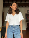 Maglia crop bianca