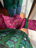 Camicia indiana modello maschile verde e violetto