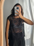 Maglietta pizzo nero cangiante