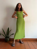 Top in maglia a coste pistacchio