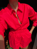 Camicia ampia rossa
