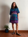 Abito maxi t-shirt seta turchese