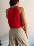 Top in maglia rosso