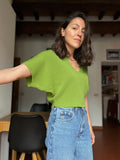 Maglia crop verde pistacchio