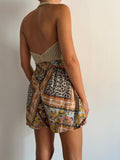 Pantaloncino di seta patchwork