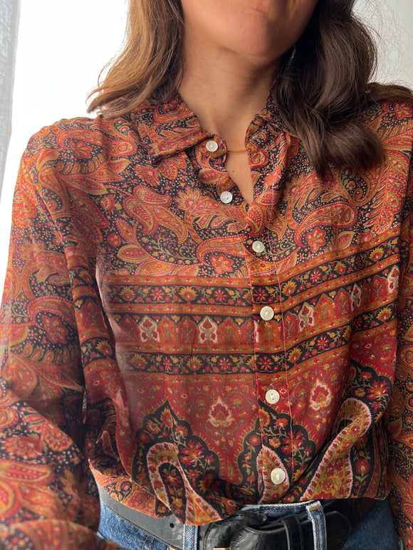 Camicia indiana modello maschile ruggine