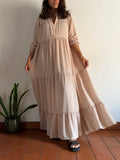 Maxi abito crêpe beige