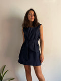 Mini dress jeans gessato