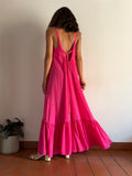PRE ORDINE • Abito con scollo sulla schiena fuxia