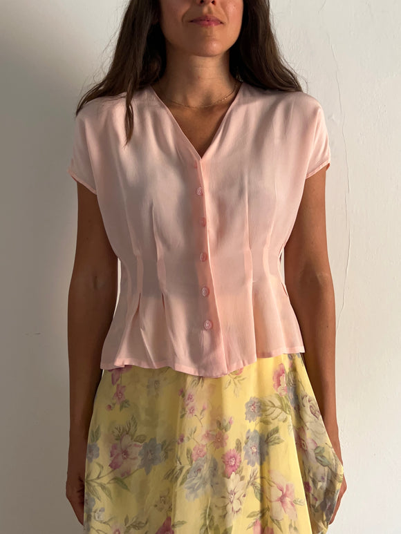 Camicia rosa con pince