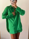 Camicia ampia verde