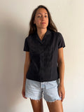 Camicia nera ricamata