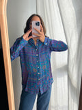 Camicia indiana modello maschile ottanio e viola