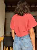 Maglia crop corallo