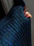 Gonna in maglia lurex blu