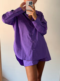 Camicia ampia viola