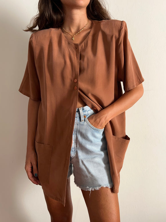 Camicia lunga di seta