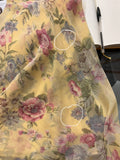 Gonna a fiori color crema